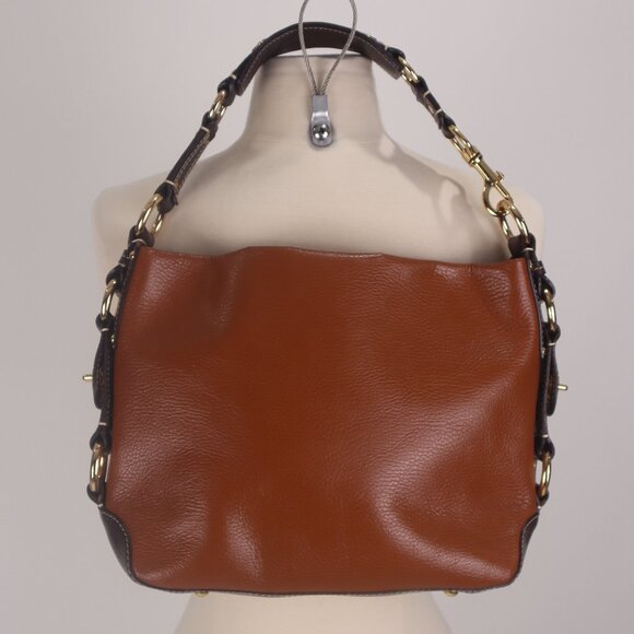 ❄ J. McLaughlin NWOT Brown Pebble Grain Leather Purse Handbag Hobo Satchel - Picture 1 of 10